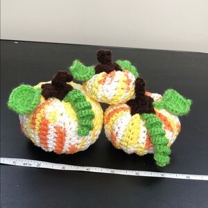 Handmade Crochet Pumpkins Trio